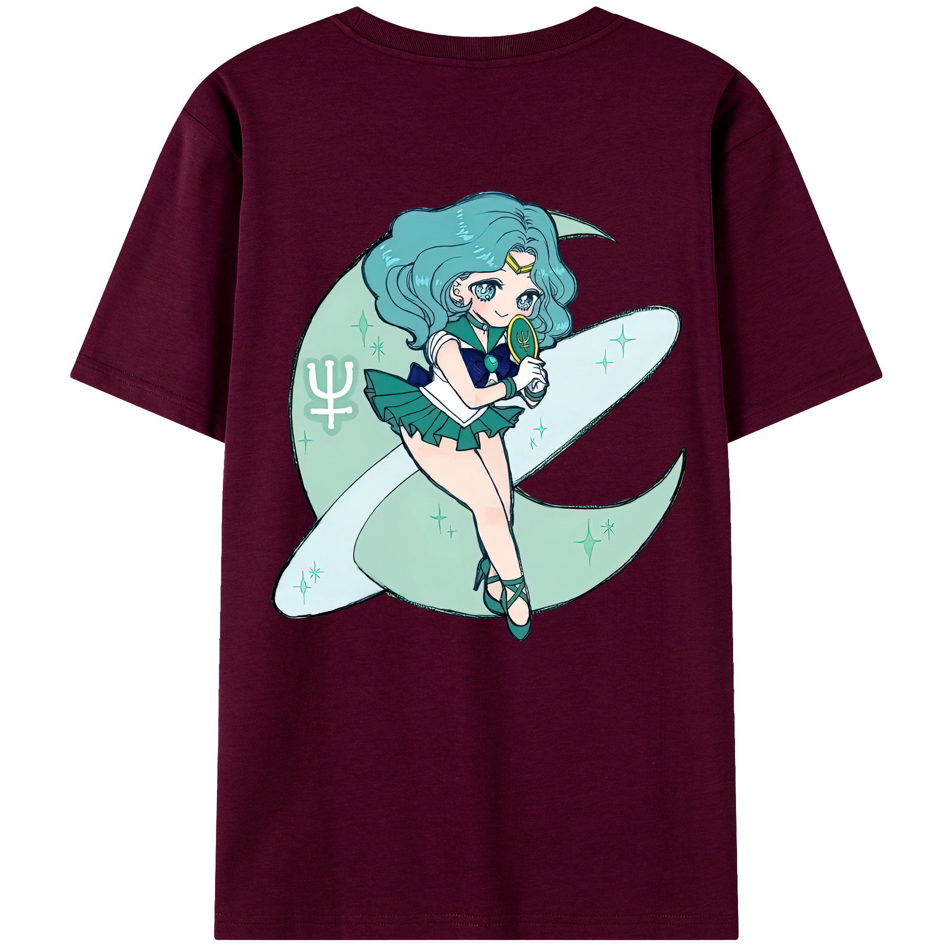 （画像用） 美少女戦士セーラームーン 海王 みちる（かいおう みちる） Sailor Moon Kaiou Michiru レディース半袖Tシャツ(バックプリント)